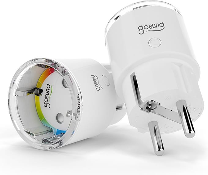 WiFi 10A White Connected Socket (batch van 2) - Kunststof - Wit - SILUMEN