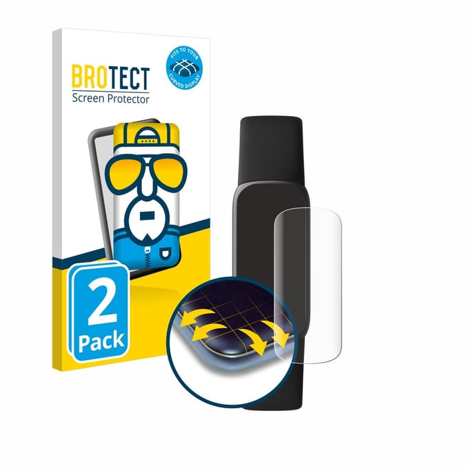 BROTECT - Screenprotector voor Fitbit Luxe - Folie Beschermfolie transparant volledig dekking - 2 Stuks