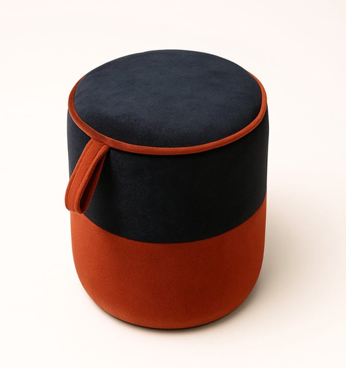 Poef rond - 40x30x30 cm - Zitzak - Fluweel - Comfortabele Zitzakstoel