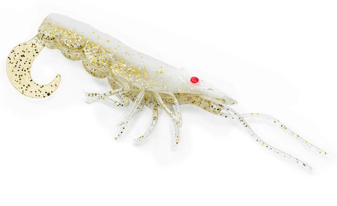Chasebaits Curly Prawn 60 mm Zinkende Lure 6 per Pakket Milk Flash (4396)