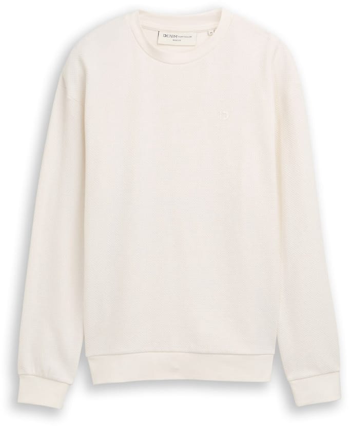 Tom Tailor Denim - Sweatshirt van katoen - Maat XL - Wool White