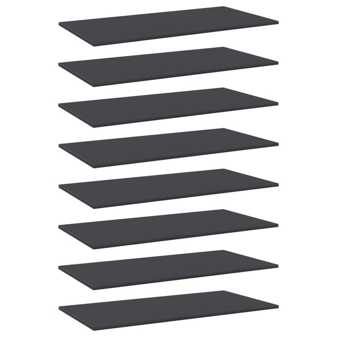 vidaXL - Wandschappen - 8 - st - 80x30x1,5 - cm - spaanplaat - grijs