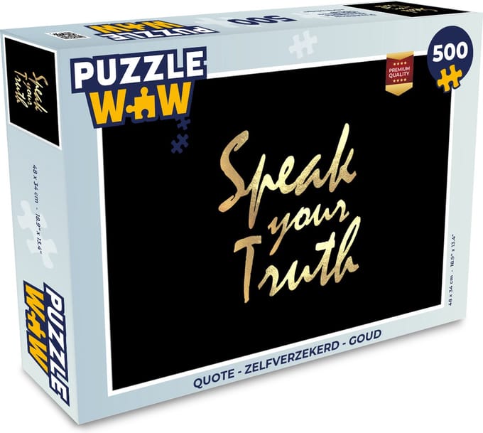 Puzzel Quote - Zelfverzekerd - Goud - Legpuzzel - Puzzel 500 stukjes