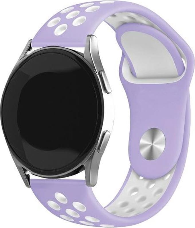 Beline Horlogeband 20mm Sport Silicone paars-wit paars/wit doosje