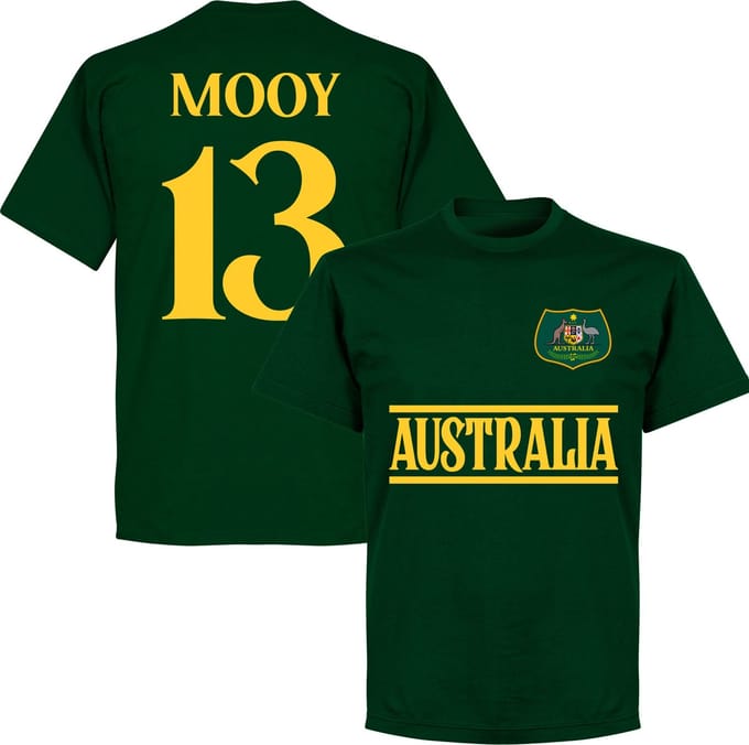 Australië Mooy 13 Team T-Shirt - Donkergroen - M