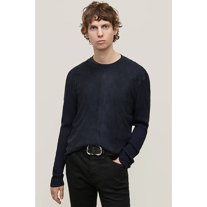 John Varvatos Izard Regular Fit Ls Crew With Sweater Trim Midnight Taglia: M | Maglioni a maglia Outlet | Uomo | Bianco