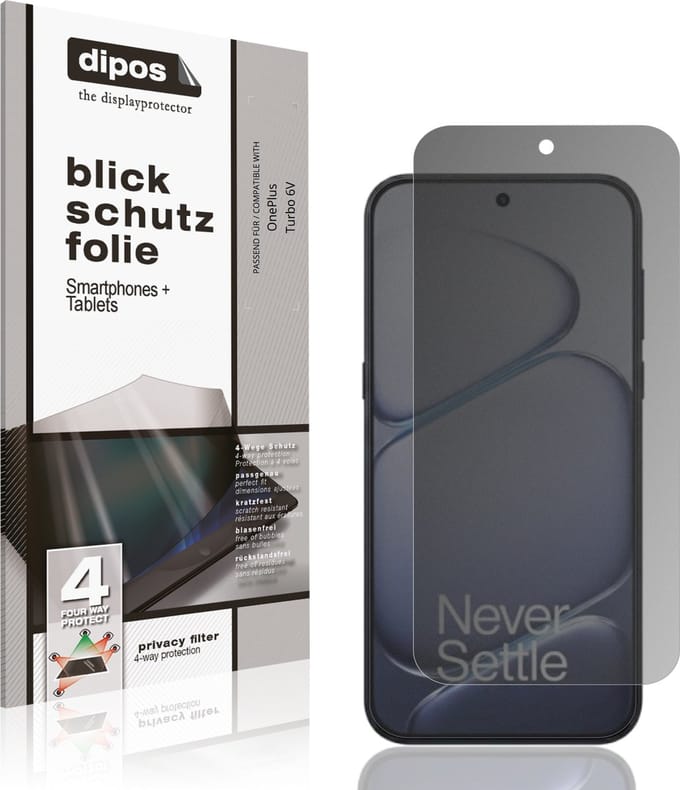 dipos – Matte Privacy Screenprotector geschikt voor OnePlus Turbo 6V | Anti-Spy Beschermfolie