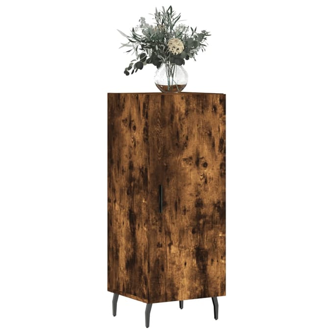 vidaXL - Dressoir - 34,5x34x90 - cm - bewerkt - hout - gerookt - eiken
