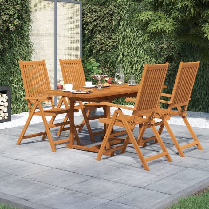 vidaXL - 5-delige - Tuinset - massief - acaciahout - 120-170 - cm