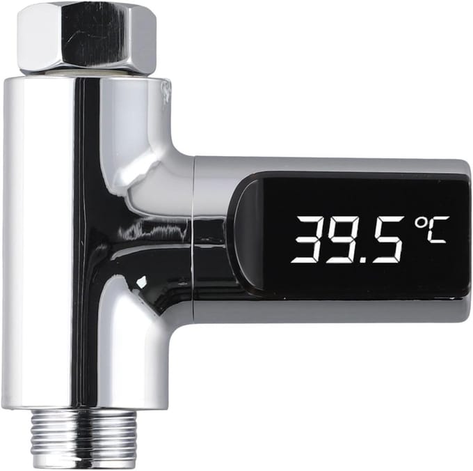 Digitale Douchethermometer - Water Temperatuurmeter - Veilig Douchen - Zelfaangedreven LED - 12 x 10 x 4 cm - Grijs