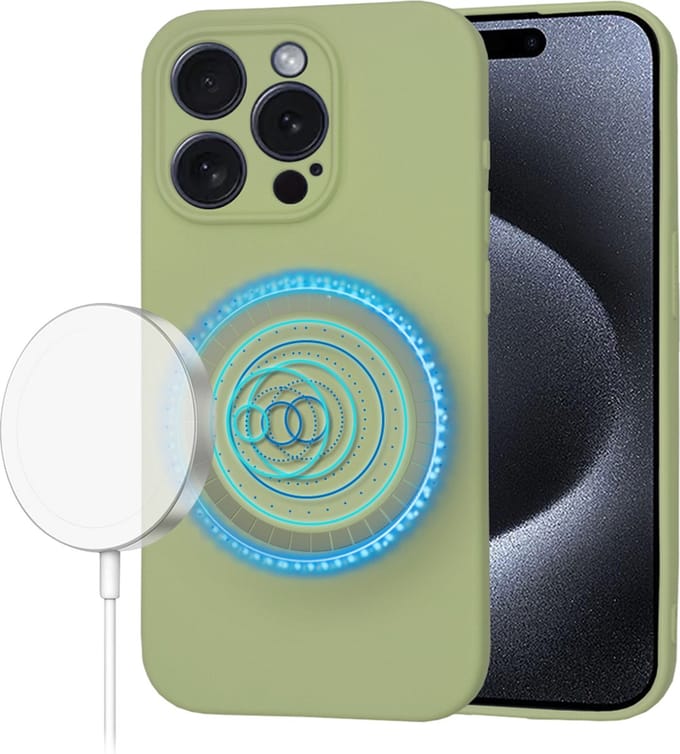 Hoesje geschikt voor Apple iPhone 15 Pro - Techsuit Soft Flex Silicone Back Cover - Geschikt voor MagSafe - Matcha