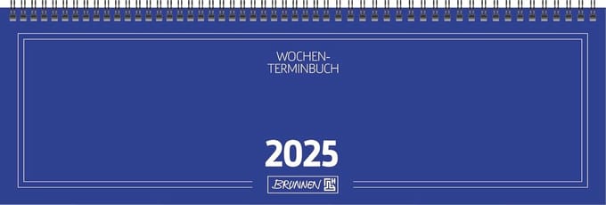 Dwarsagenda 2025 - Weekplanner - Afspraken Plannen - Wire-O-binding - 420x137mm - Blauw