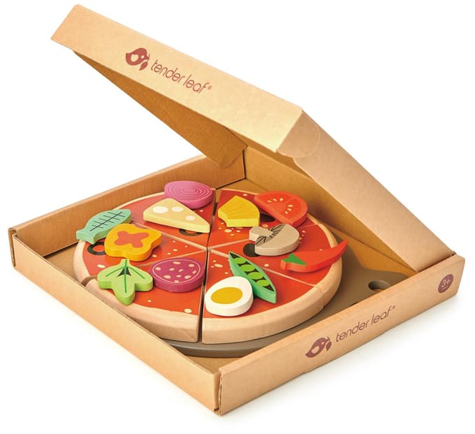 TENDER LEAF Playing - Pizza Party - 22,2X19X3,5Cm - Hout - 3 Jaar