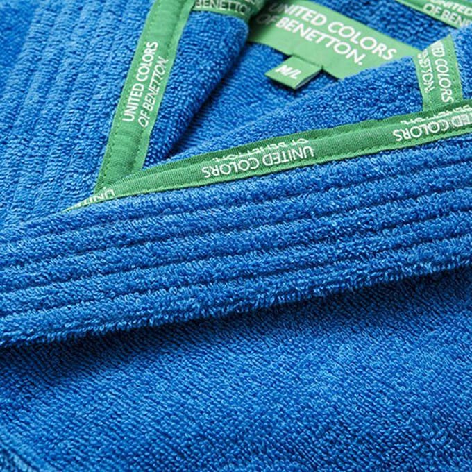 Badjas Benetton Rainbow met capuchon - Blauw blue