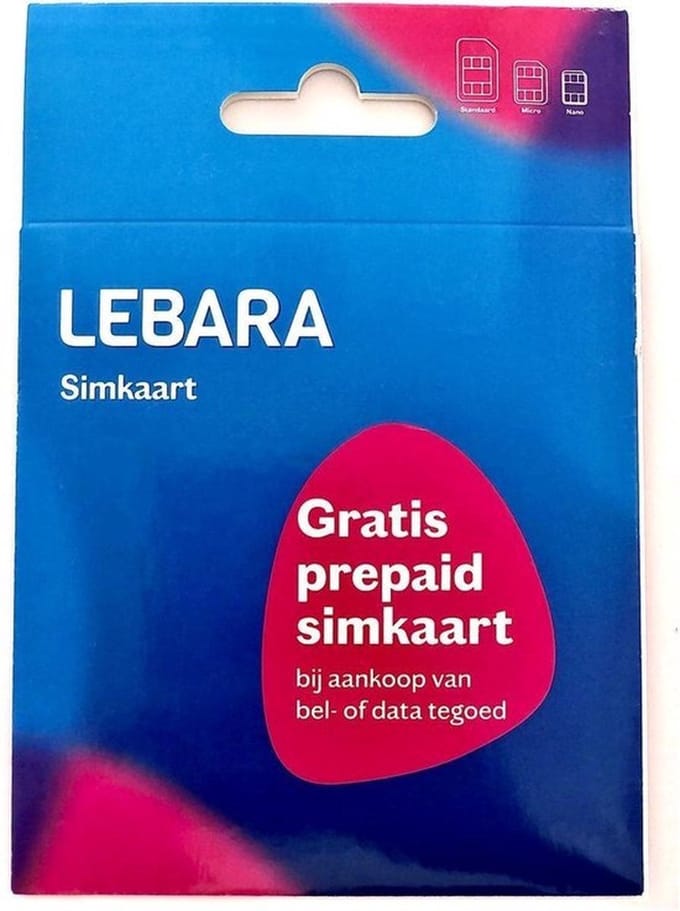 Lebara Prepaid Simkaart zonder beltegoed