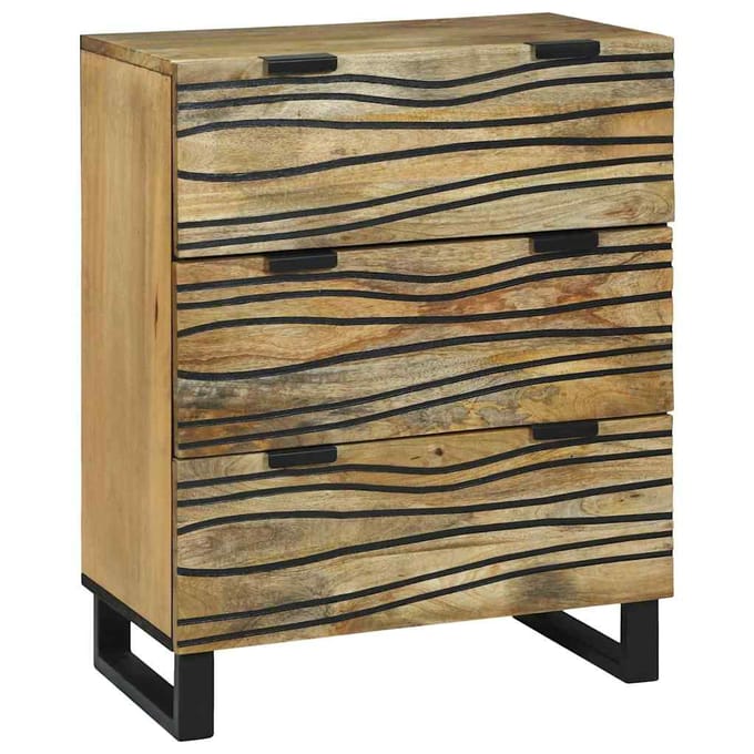 vidaXL - Dressoir - Naturel - 60 - x - 33.5 - x - 75 - cm - Massief - mangohout