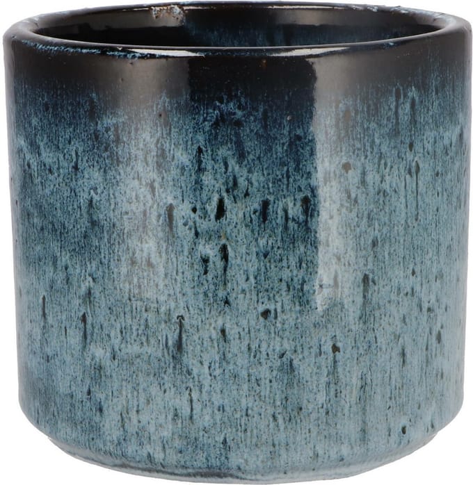 DK Design Bloempot model Blue Glaze - blauw - D18 x H20 cm - ombre