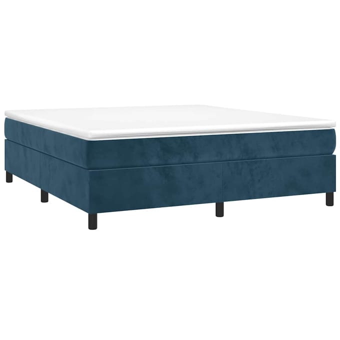 vidaXL - Boxspring - bed - 200x200 - cm - fluweel - donkerblauw