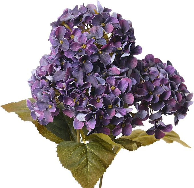 Clayre & Eef Kunstbloem Hortensia 44 cm Paars Kunststof