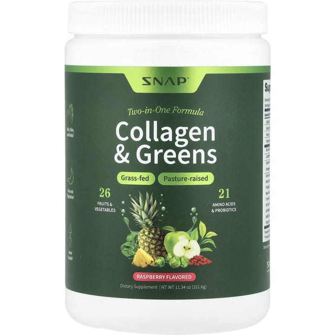 Suppléments Snap, Peptides de collagène + Super Green, 325 g (321,6 g)