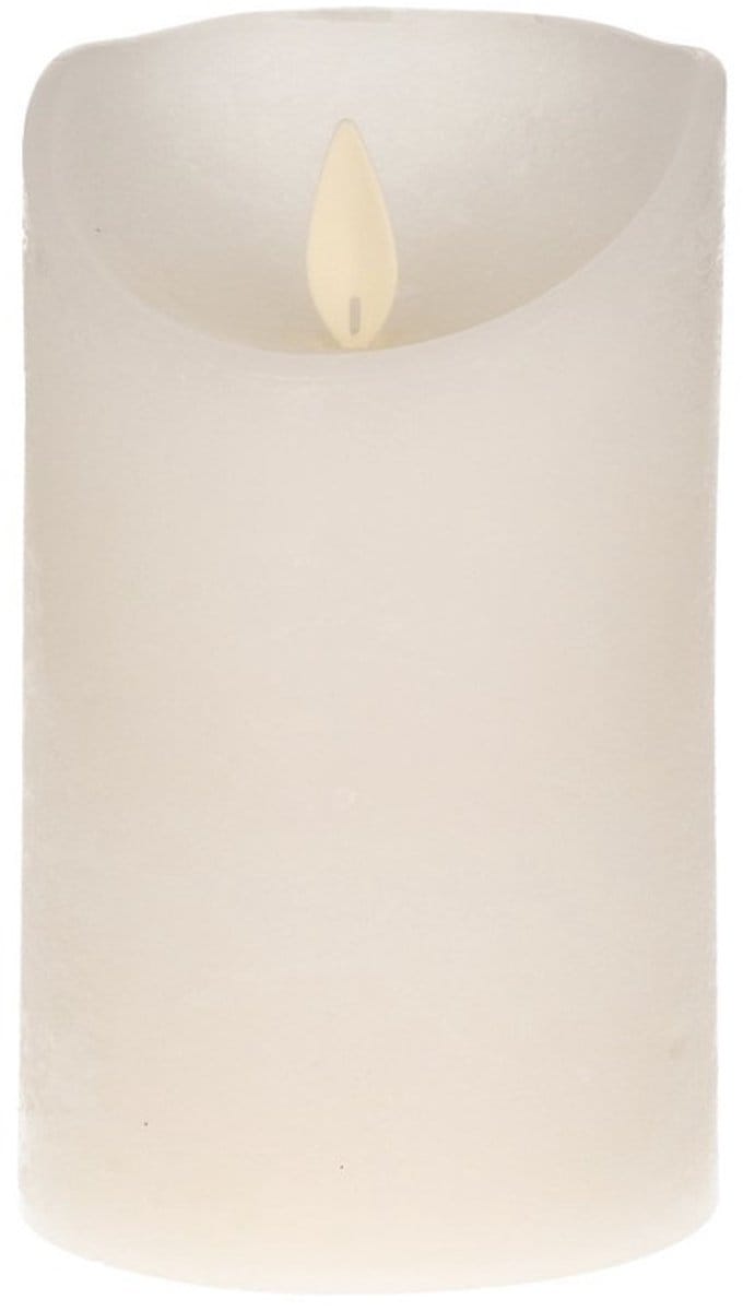Anna's Collection Led kaars/stompkaars - 3x - wit - H12,5 x D7,5 cm - wax - bewegende vlam