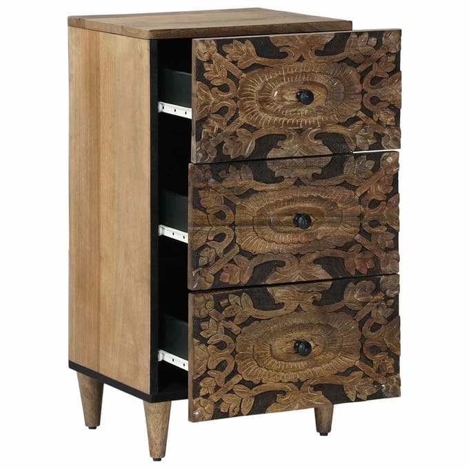 vidaXL - Dressoir - Bruin - 40 - x - 33 - x - 75 - cm - Massief - Mango - Hout