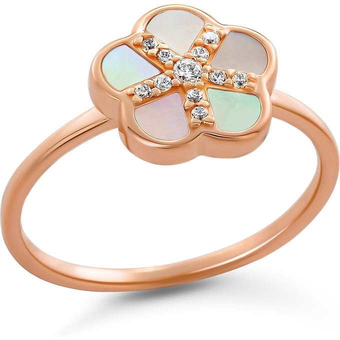 Orphelia 'Daisy' Dames 925 Sterling Zilveren Ring - Roze ZR-7585/RG