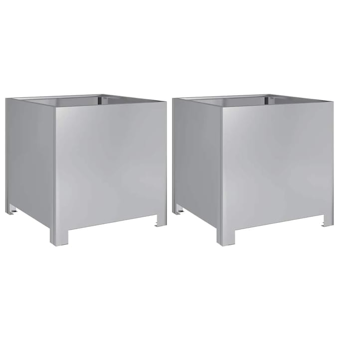 vidaXL - Plantenbakken - 2 - st - 40x40x40 - cm - gegalvaniseerd - staal