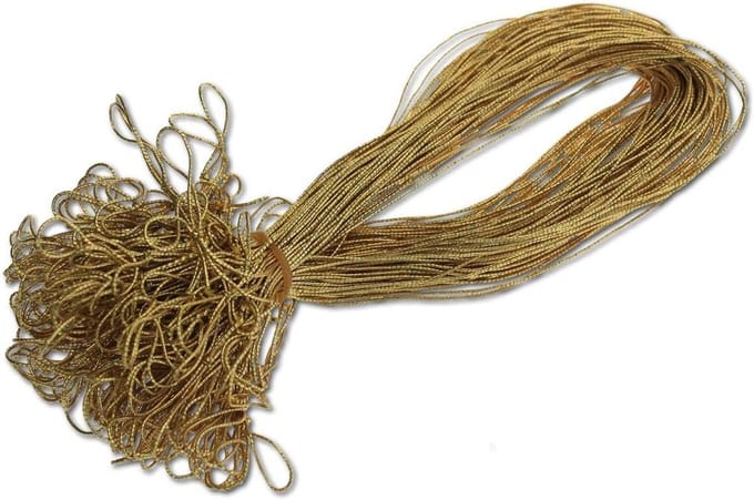 Rubberen banden - Elastieken goud - Kaarten versieren - Met metallic glans - 21 cm - Goud