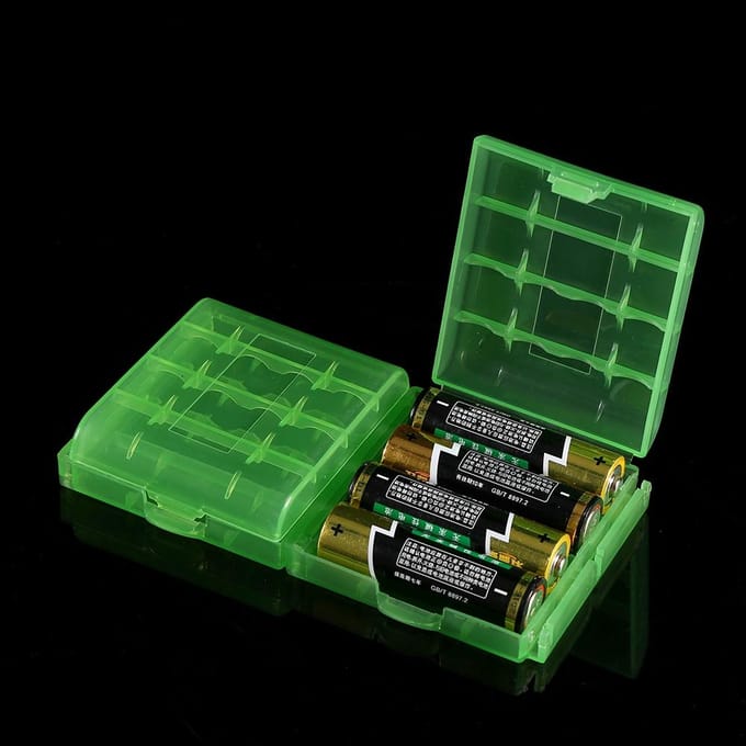 5 Kleuren Multifunctionele Transparante Harde Plastic Opbergdoos Houder Voor AA AAA Batterij blue