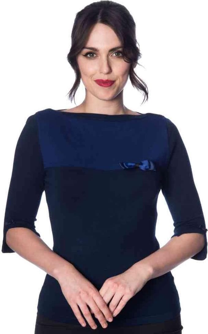 Dancing Days - COLOUR BLOCK Longsleeve top - 2XL - Blauw
