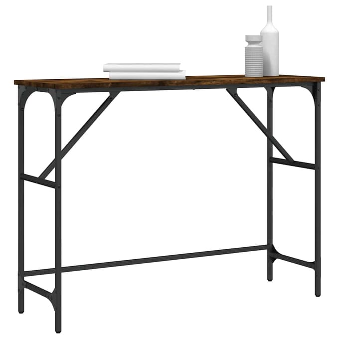 vidaXL - Wandtafel - 100x32x75 - cm - bewerkt - hout - gerookt - eikenkleurig