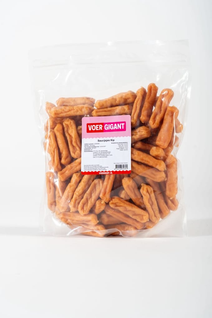 Voergigant - Saucijsjes - Kip - 1 kg