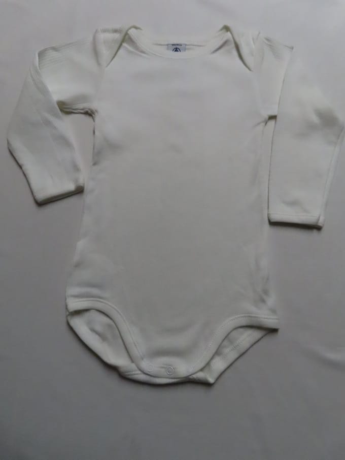 Petit Bateau - Romper - Unie - Wit- Lange mouw - 18 maand 81