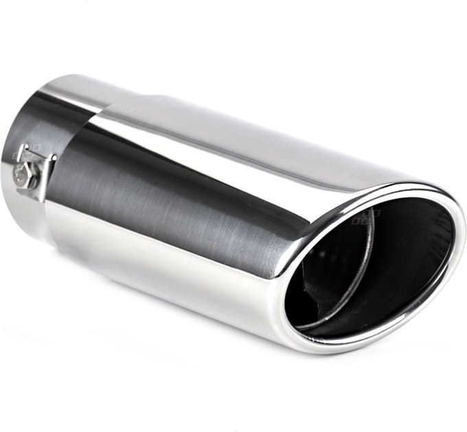 AMiO Universele Enkele Uitlaat Demper Recht Tip RVS Koppelstuk (86 x 65 mm) Chrome