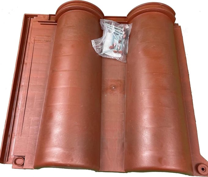 EINSIDE Dubbele golvende kunststof shingles, Terracotta, 17 stukken = 1,95 m²