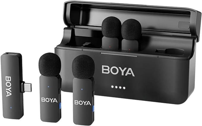 BOYA BY-V4U Zwart Microfoon met bevestigingsclip