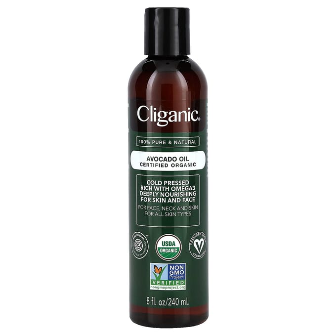 Cliganic, Huile d'avocat biologique, 8 fl oz (240ml) black