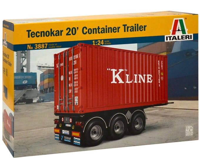 Italeri Modelbouwpakket Militaire voertuigen - 3887 Technokar 20' FT Container Trailer Plastic - 1:24 - Modelbouw