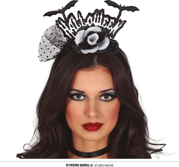 Fiestas Guirca - Tiara Halloween met bloemen