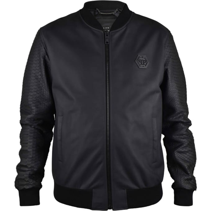 Philipp Plein Leren jas Zwart