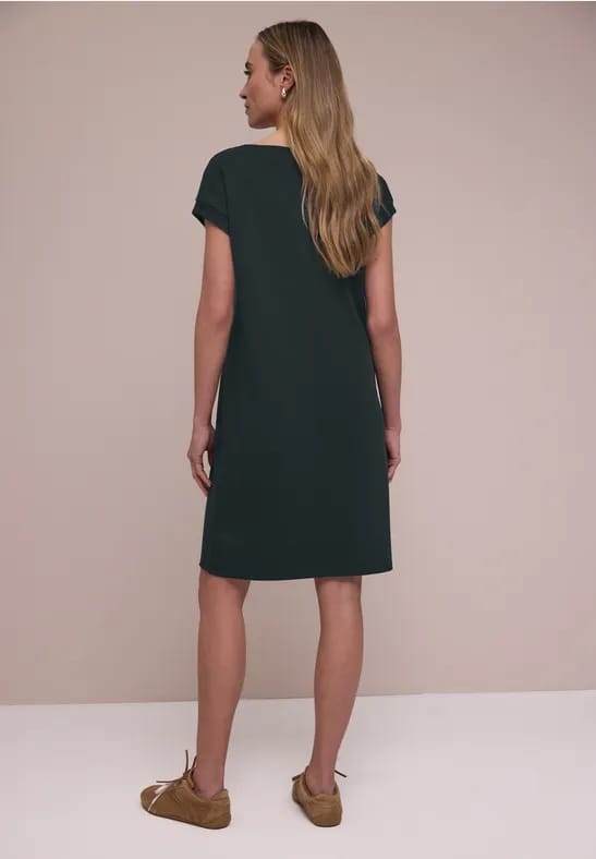 Knielange jersey jurk