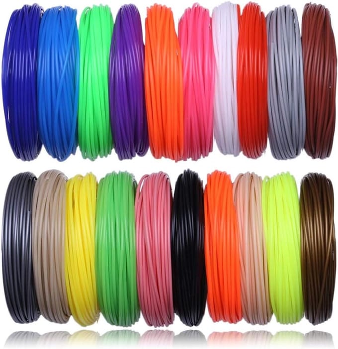 ValeDelucs PLA Filament 1.75mm - 3D Pen Vullingen - 60 meter 20 Kleuren van 3 meter - Navulling - Vulling voor 3D pennen