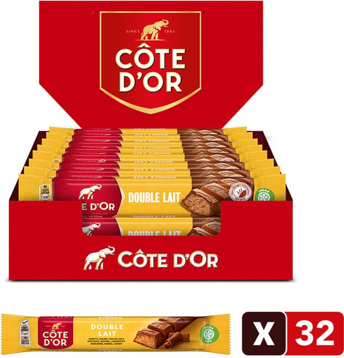 Côte d'Or Chocolade Reep Melk Double Lait - 32 stuks