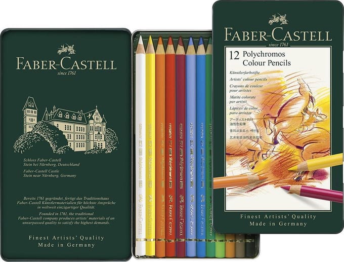 Faber-Castell kleurpotloden - Polychromos - blik 12 stuks - FC-110012