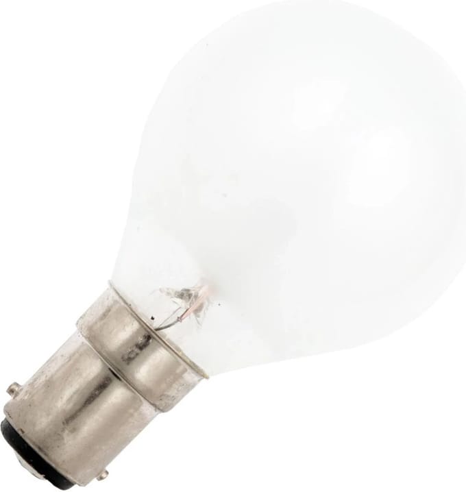 Schiefer Ba15d Kogel Gloeilamp | 40W 2700K 380lm 48V Mat | Dimbaar