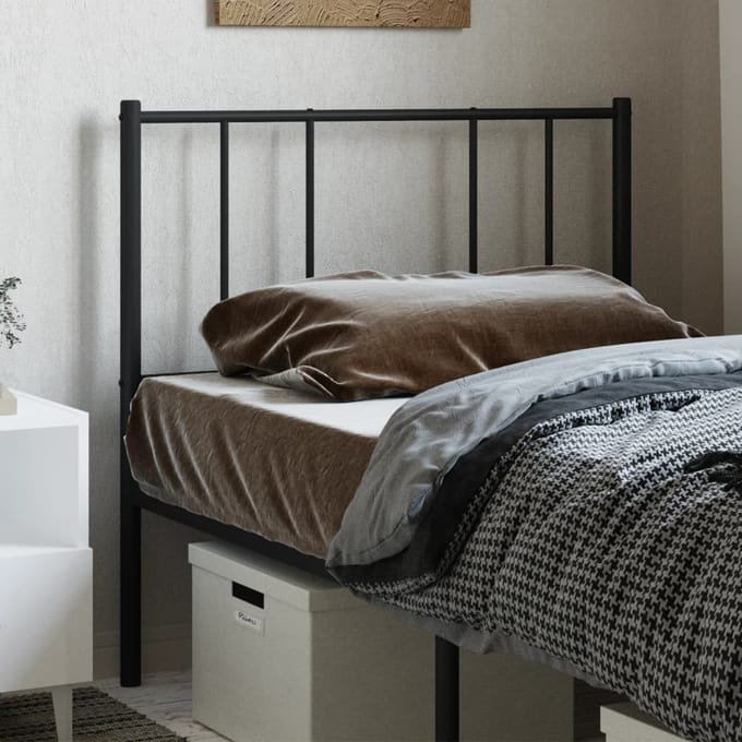 vidaXL - Vervangend - hoofdbord - metaal - zwart - 80 - cm