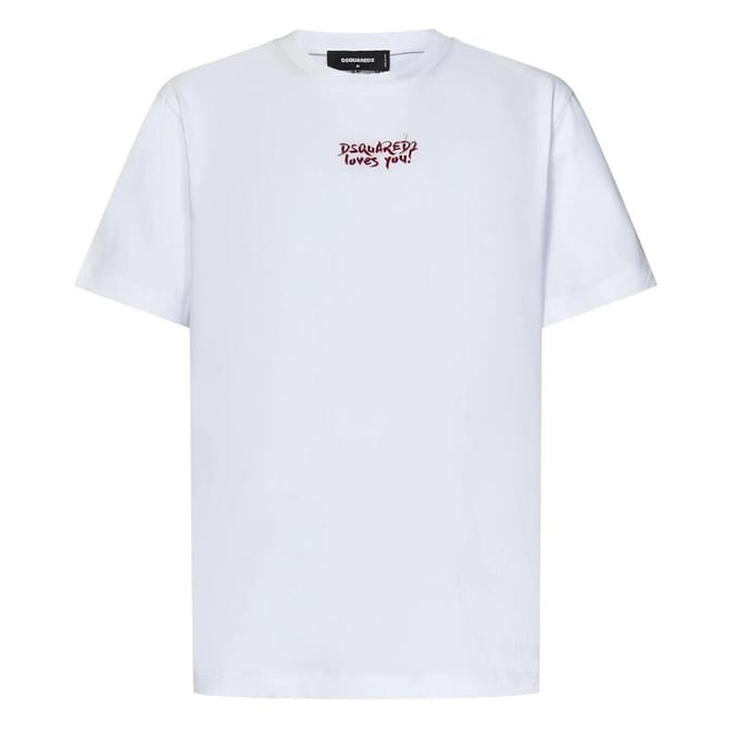 DSquared2 Heren houden van jou Logo T-Shirt (Wit)