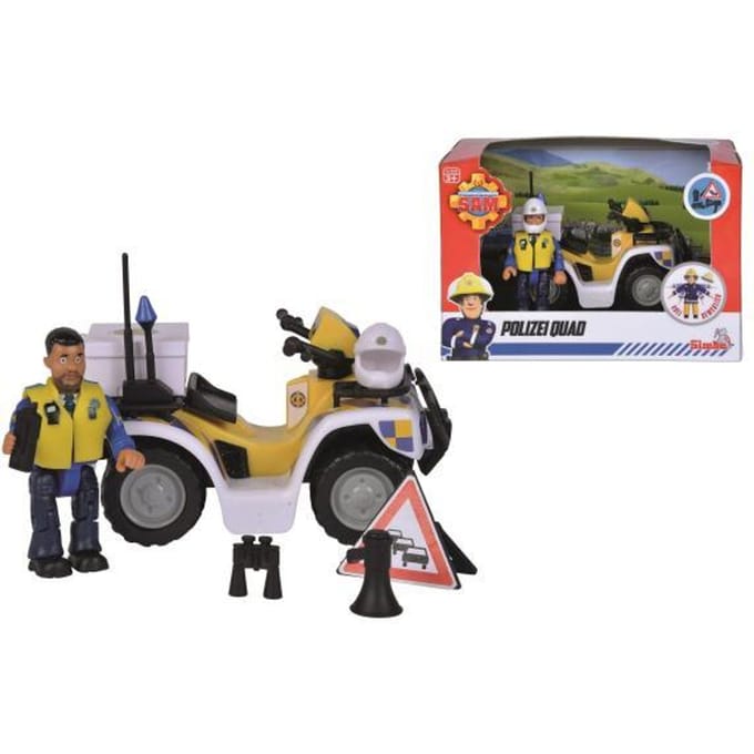 Simba - Brandweerman Sam - Politie quad inclusief figuur - Speelgoedvoertuig - Vanaf 3 jaar