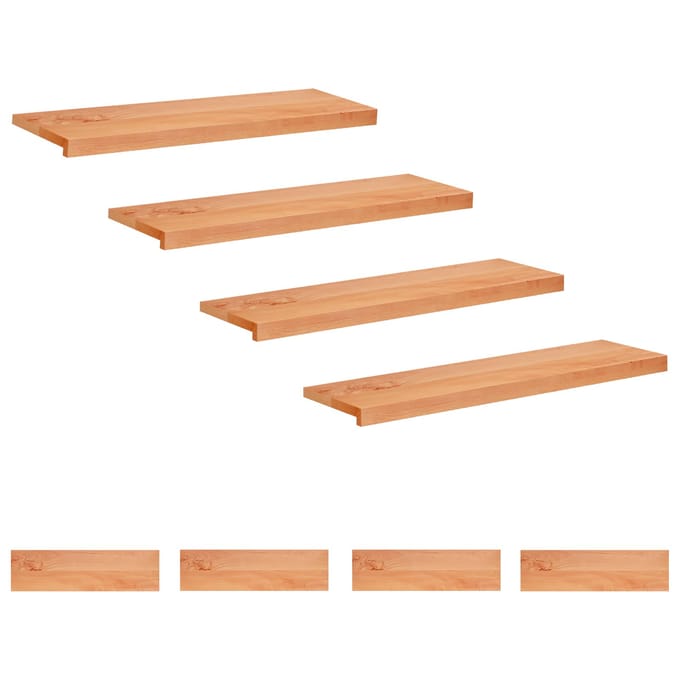 vidaXL - Traplopers - 8 - st - 90 - x - 25 - x - 2 - cm - Lak - Massief - beukenhout